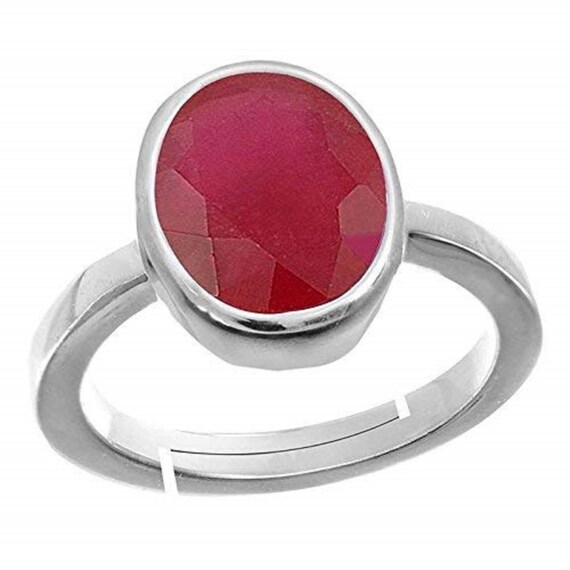 Buy 925 Sterling Silver 5.25 Ratti Ruby Manik Stone Ring Silver