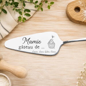 Pala de pastel de acero inoxidable personalizada para ofrecer para el Día de la Abuela, abuela, mamá - regalo de bodas