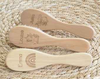 Personalized baby brush made of beech wood ... Ideal gift birth, baptism, birthday