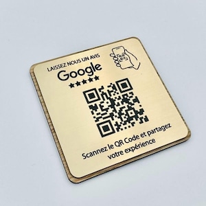 QR-code plaquette Gepersonaliseerd en gegraveerd op acryl/hout, Ideaal Restaurant, Hospitality, Bar, Business, Airbnb. QR-code Instagram en Facebook