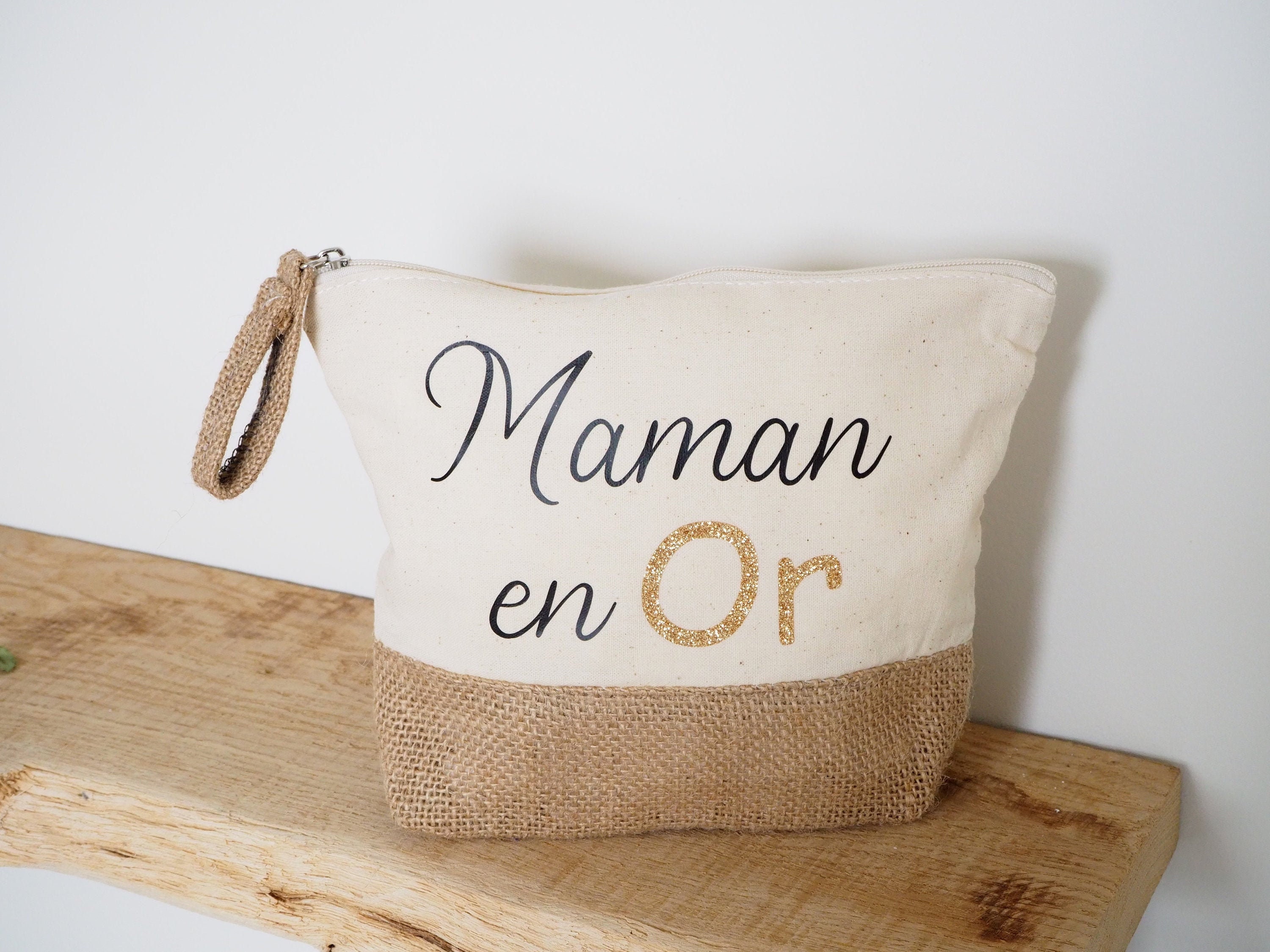 Kit / Bag / Pocket with custom jute with text of your choice Mom in G…
