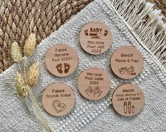 Personalized magnet for pregnancy announcement - Future grandma and grandpa - Future Godmother and Godfather - Future baby - Birth gift
