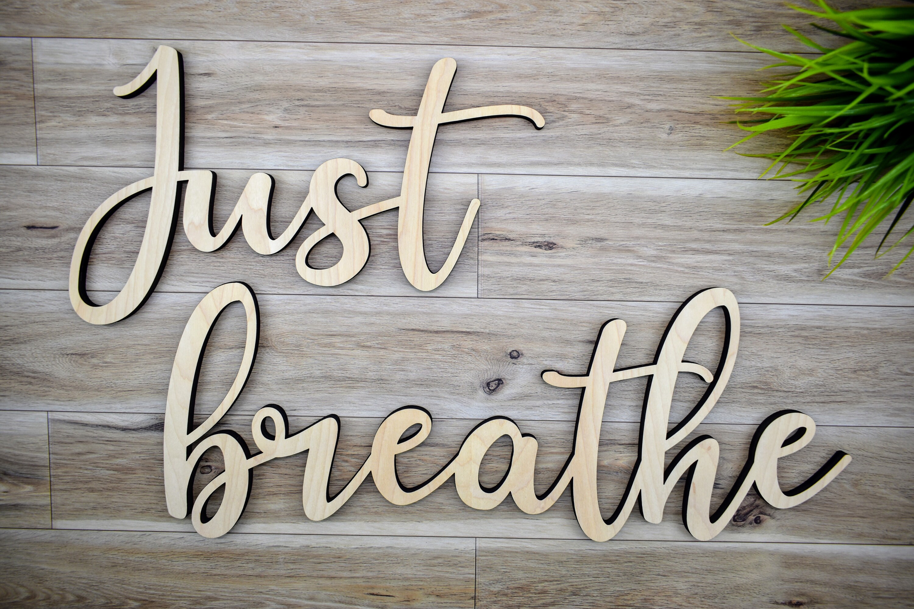 Just Breathe Wall Sign Wooden Wall Art Decorations Etsy Canada