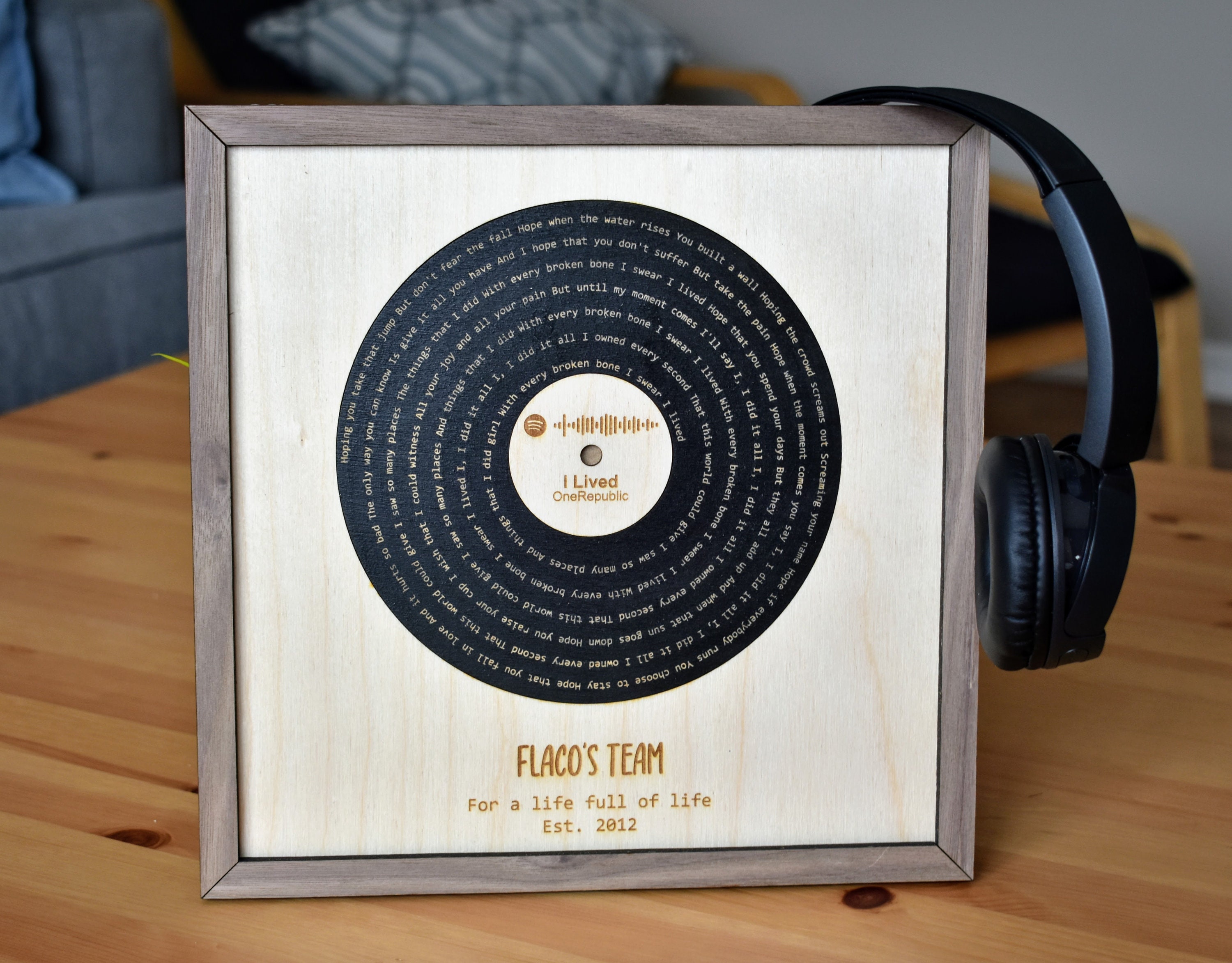 Song Lyrics Record Wooden Laser Engraved Sign Etsy Canada