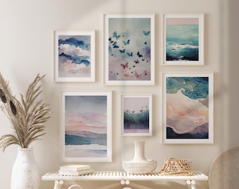 Láminas de arte de pared sobre salud mental: Juego de 6, arte de pared relajante para galería, psicólogo escolar, decoración para consultorio de terapia (descarga digital)