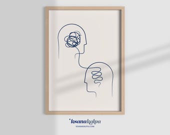 Mind Therapy Art Print, Mental Health Counselor Decor (Digital Download)