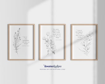 Psychologist Quotes Art Print Set of 3, Freud Jung Rogers (Digital Download)