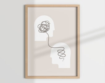 Mind Therapy Art Print, Therapist Office Decor (Digital Download)