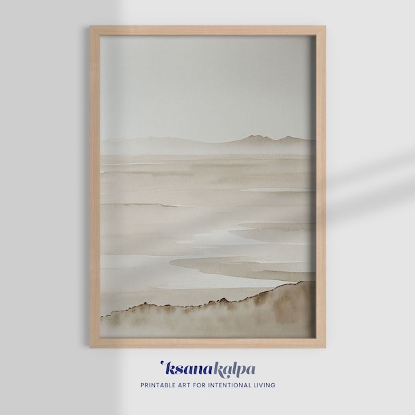 WATERCOLOR ABSTRACT LANDSCAPE, watercolor print, abstract art, minimal abstract, office decor, office art, neutral wall art