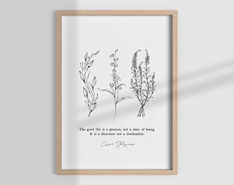 Carl Rogers Zitat Druck, Botanische Linie Kunst (digitaler Download)