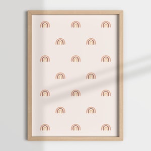 BABY RAINBOWS print, art mural arc-en-ciel boho, motifs arc-en-ciel, art mural blush , carreaux arc-en-ciel roses, art mural rose de pépinière