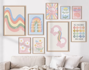 Set of 9, School Psychologist Print Bundle, Classroom Decor, Therapy Office Decor (Digital Download)