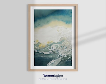HEALING comes IN WAVES, therapy office, therapist decor, school counsellor, mental health art, counselling, office decor, watercolor prints