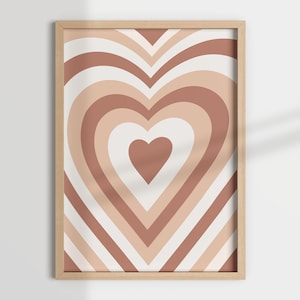 RADIATE LOVE heart print, hearts wall art, rainbow heart, blush wall art, pink wall art, love print, love poster