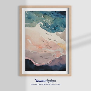 INHALE EXHALE SEQUENCE, therapy office, therapist decor, school counsellor, mental health art, counselling, office decor, watercolor prints