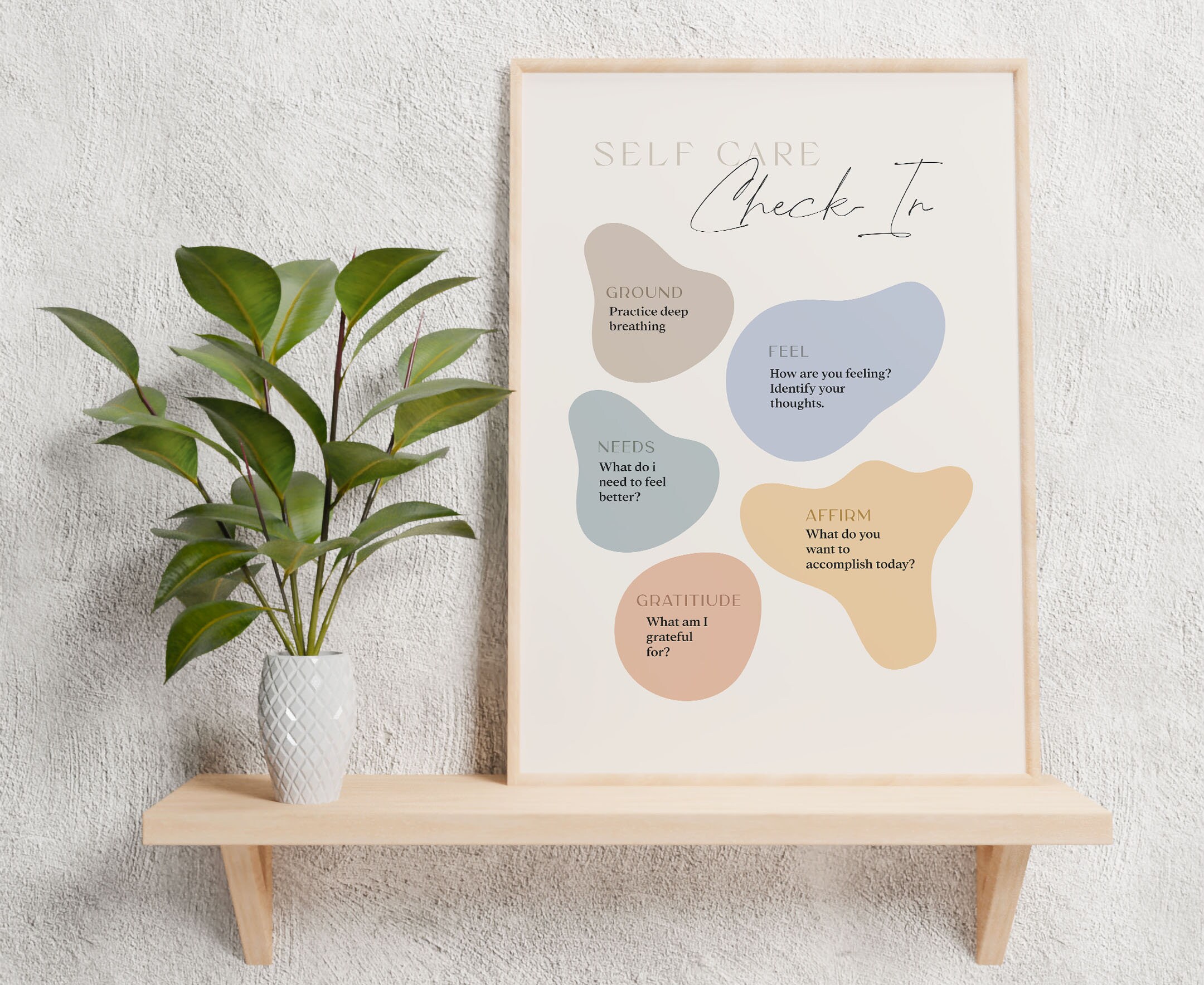 Self-care Check-in Poster, Mental Health Print (digital Download) - Etsy