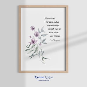 Carl Rogers quote, psychologist quote, therapy decor, office decor, therapist decor, counseling, mental health, psychology quote, acceptance