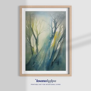 May include: A watercolor painting of a forest scene with a quote that reads "There is hope when the brain tells you there isn't". The painting is framed in a light wood frame.