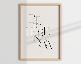 BE HERE NOW, office decor, therapy decor, office wall art, therapist decor, counseling office, mental health, psychologist, counselling