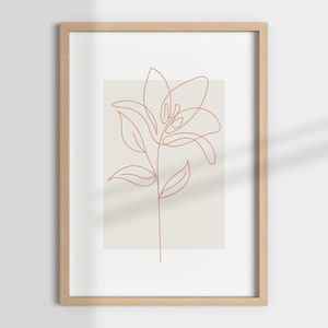 Narzisse Linie Kunst Druck: Minimalistische Blumen Zeichnung (Digitaler Download)