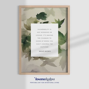 BRENE BROWN VULNERABILITY quote, brene brown print, office decor, therapy office, wall art, therapist decor, mental health, psychologist