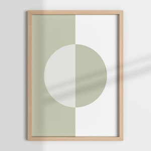 BALANCE, geometric wall art, sage green wall art, abstract art, minimalist art, green geometric, neutral geometric, mid century modern