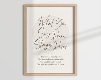 Confidentiality Sign, Therapist Office Decor (Digital Download)