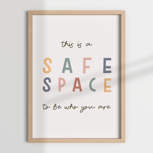 Safe Space Classroom Poster, Therapy Office Decor (digital Download) - Etsy