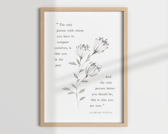 Impresión con cita de Sigmund Freud, decoración para consultorio de terapia (descarga digital)
