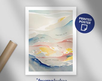 Waves of Change Printed Poster | therapy office, therapist decor, school counselor, mental health art, counseling, office decor