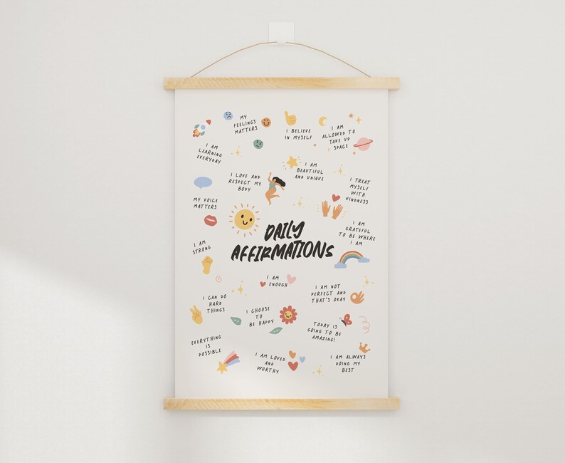 Daily Affirmations Art Print, Classroom Decor (Digital Download) image 3