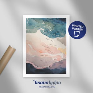 Affiche imprimée de SÉQUENCE D'INSPIRATION EXPIRÉE | bureau de thérapie, décoration de thérapeute, conseiller scolaire, art de la santé mentale, aquarelle abstraite