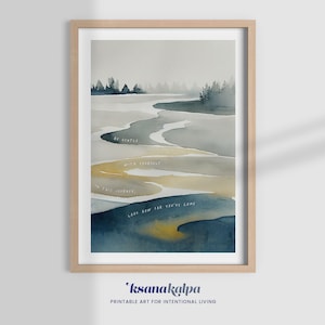 Mira lo lejos que has llegado, Lámina de acuarela para consultorio de terapia, Arte sobre salud mental (Descarga digital)