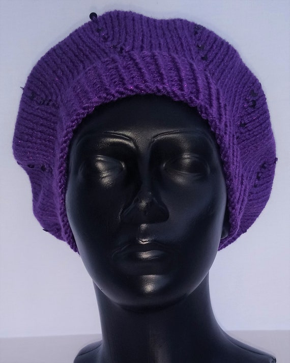 帽子 GLITTER KNIT BERET viola_embellished_sparkle_bere