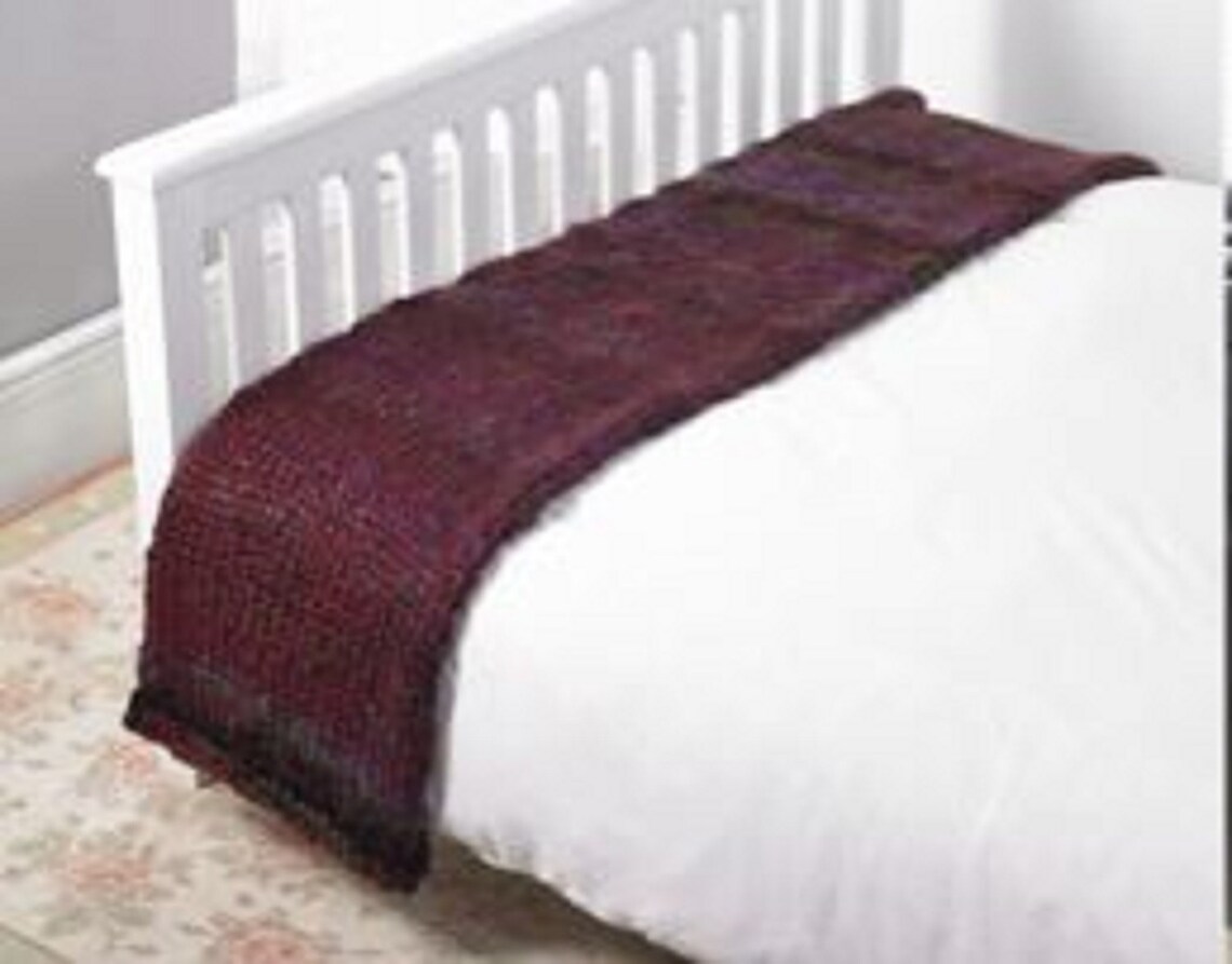 Hand Knitted Super Chunky Bed Runner Etsy