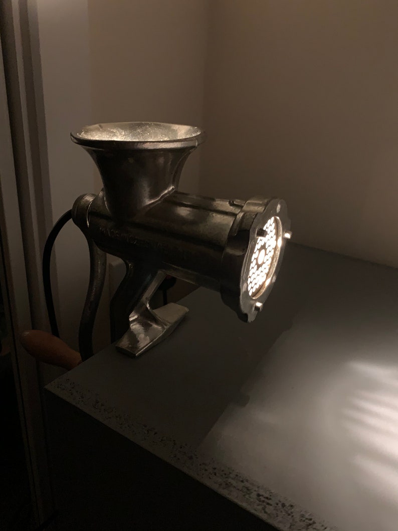 Handmade Meat Grinder Lamp Etsy