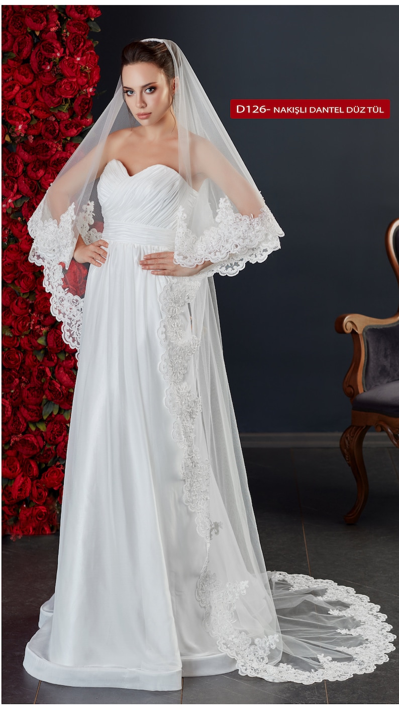 First Quality Bridal Veil Lace Wedding Veil Soft Lace Soft Tulle Veil D-126