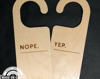 Nö, Yep, Bitte nicht stören Schild, minimalistisch, Arbeit Türschild, Türschild, Büroschild, personalisieren