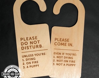 Do Not Disturb Sign, Unless You're Dying, On Fire, A Puppy, Work Door Hanger, Door Sign, Office Sign, Personalize