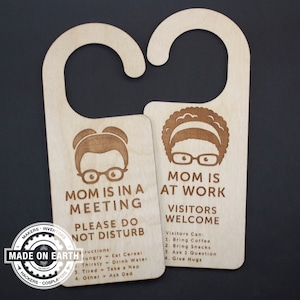 Do Not Disturb, Mom Is In A Meeting Door Hanger, WFH, Work From Home, Office Sign, Working Remote, Personalize