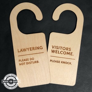 Lawyer, Do Not Disturb, Please Knock, Lawyering, Door Sign, Work Door Hanger, Office Sign, Personalize