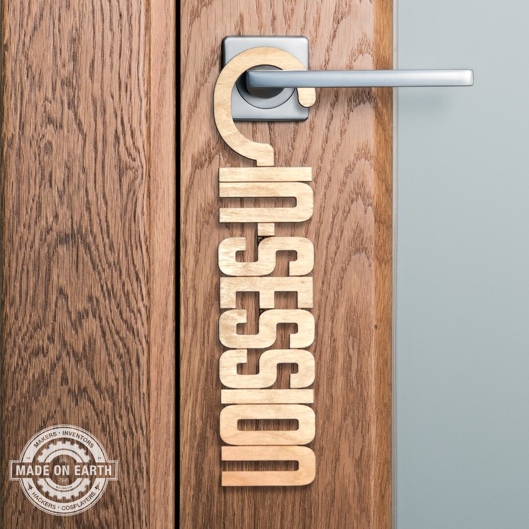 Insession Door Hanger Office Door Handle Sign Block Letter Etsy