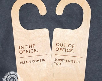 Out-of-Office, In-the-Office Schild, Türschild Arbeit, Büroschild, Personalisierbar