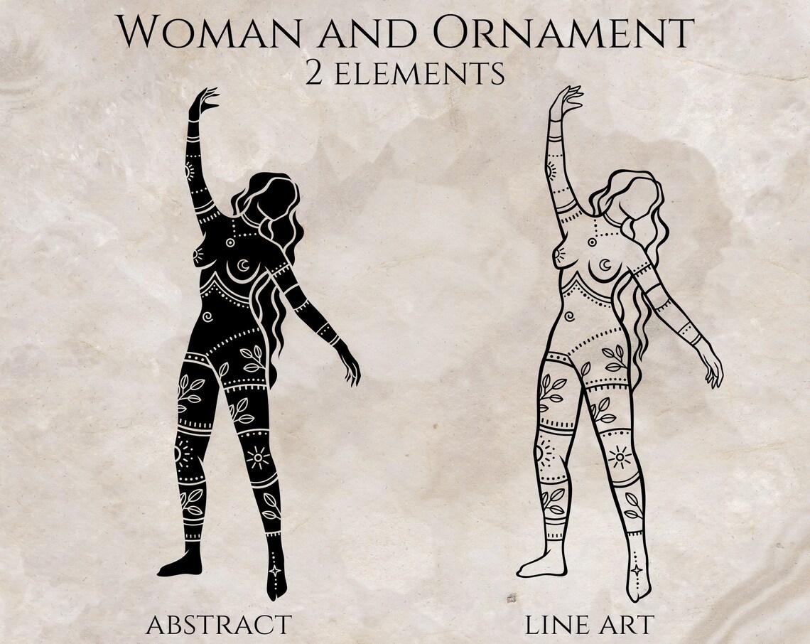Female body line art Minimal Female body art and Magic | Etsy