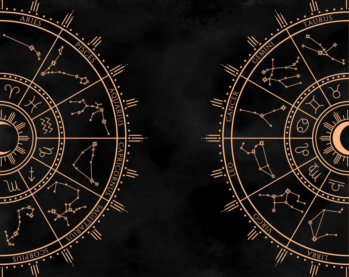 Astrology wheel Celestial zodiac wheel Zodiac constellation | Etsy