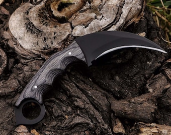 Dragon&#39;s Claw Damascus Steel Karambit knife Hunting Knife, Hand Forged Damascus Bowie Knife, Damascus Hunting Karambit, Custom Gift For him