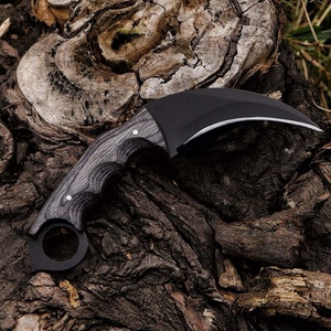 Wild Fixation Damascus Karambit Knife Fixed Blade Claw Knife With