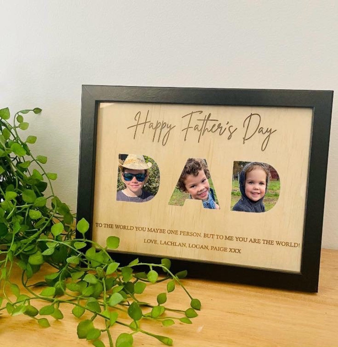 Father’s Day Photo Frame | Personalised Dad Gift | Custom Name Cut-out ...
