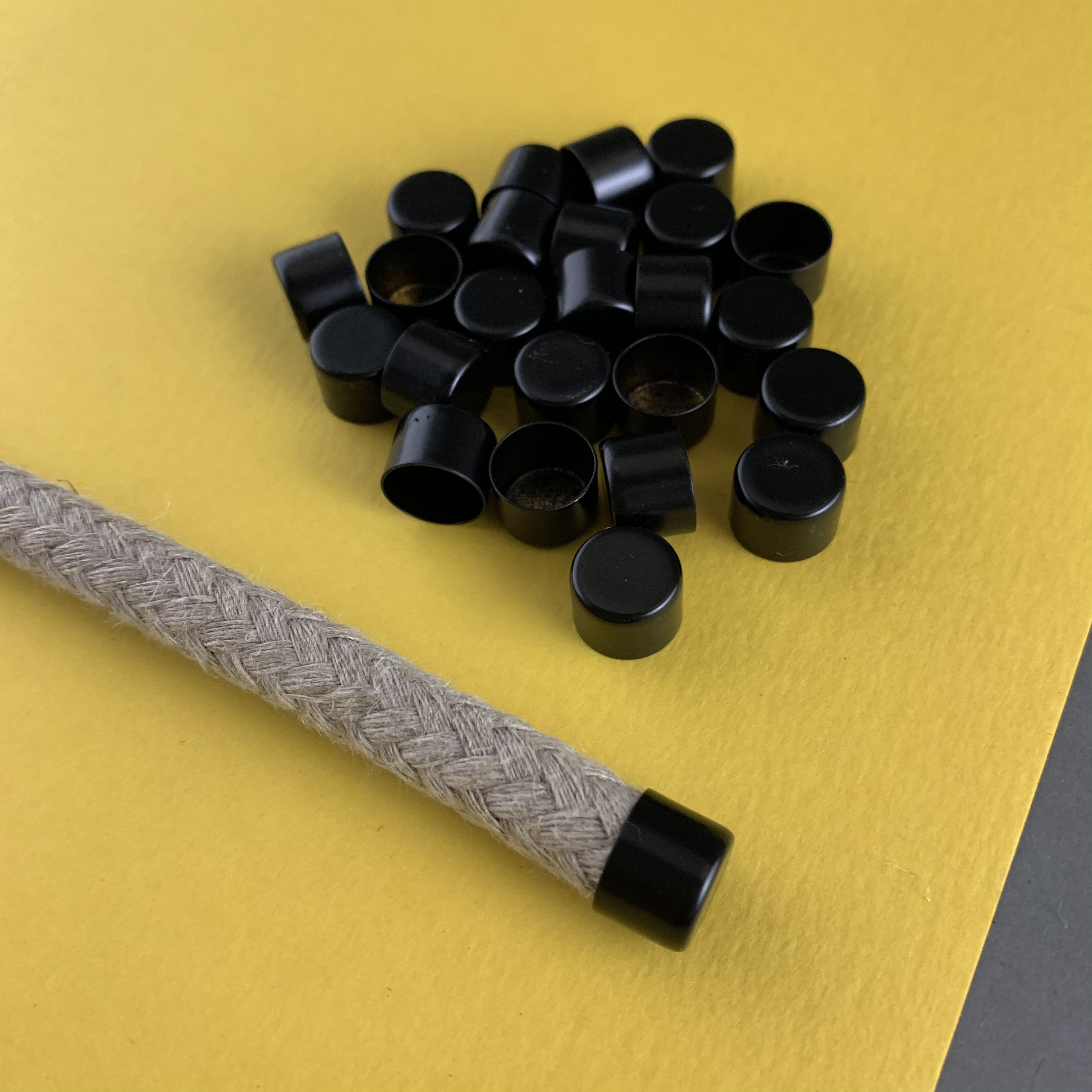 12mm Brass black end cap for cord/ rope Etsy