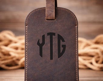 Custom Leather Luggage Tag Personalized Travel ID Tag